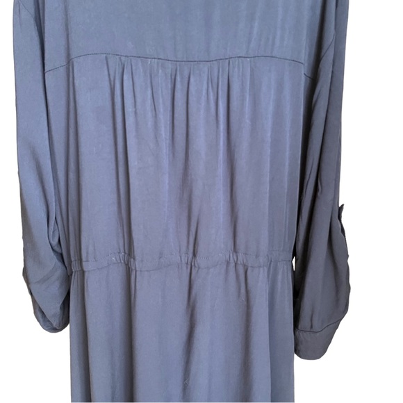 Torrid Womens Navy Blue Long Sleeved Blouse Tunic Zip and waist Detail sz 3 - Picture 6 of 11
